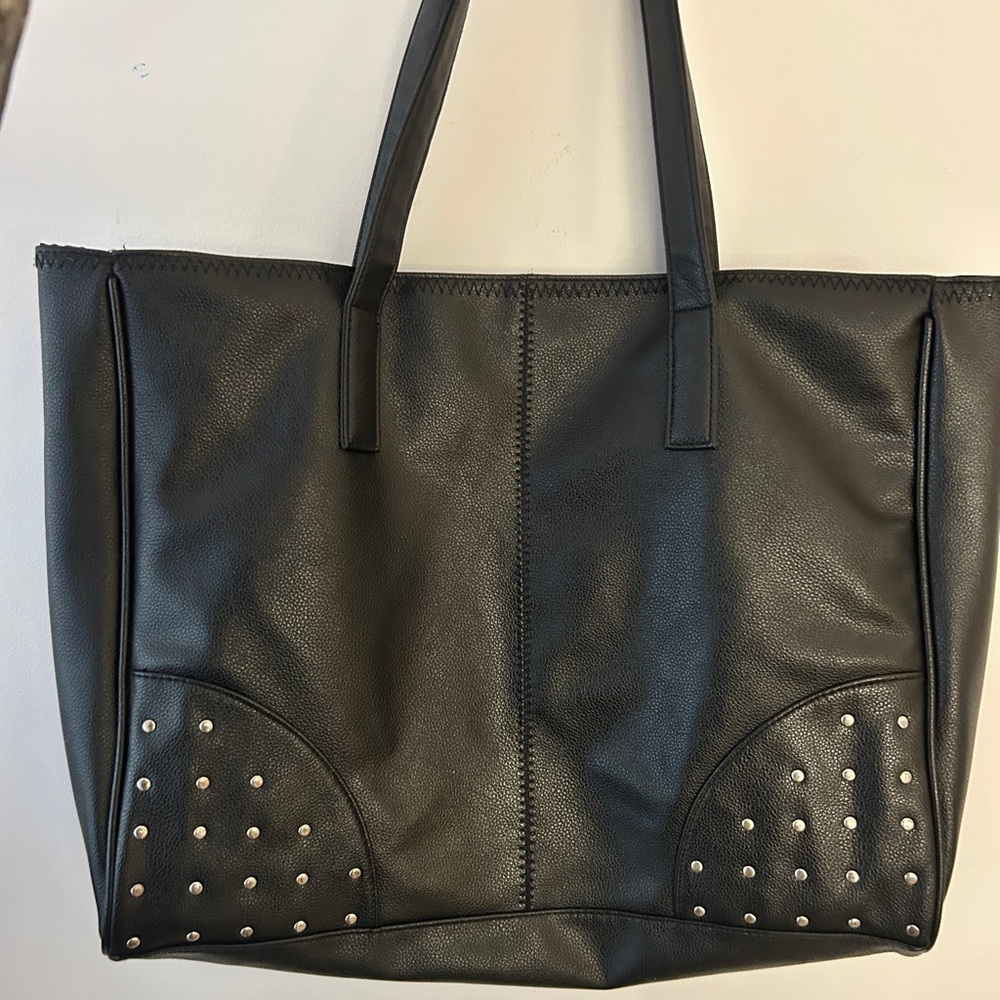 Black Studded Tote Bag